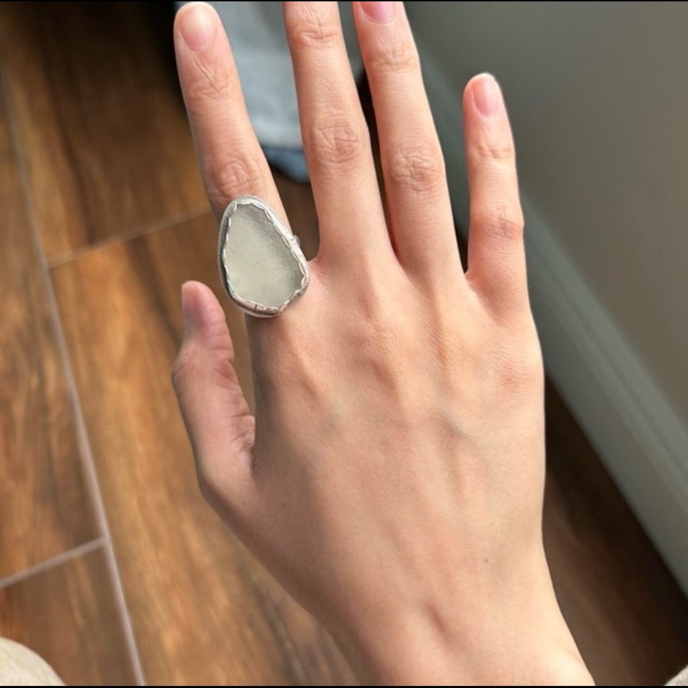 Sterling silver sea glass ring
